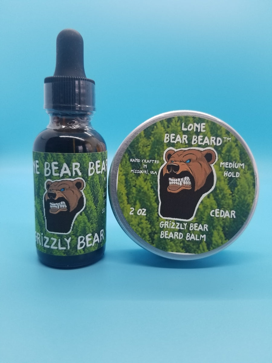 Grizzly Bear Oil and Balm Combo Set – Lone Bear Beard