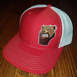 Lone Bear Beard Trucker Hat Red/White