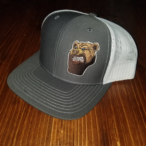 Lone Bear Beard Trucker Hat Grey/White