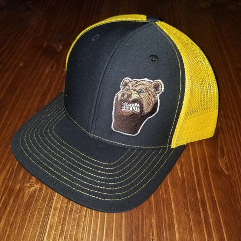 Lone Bear Beard Trucker Hat Black/Gold