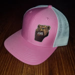 Lone Bear Beard Trucker Hat Pink/White